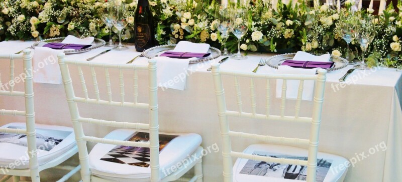 Table Covered Festive Wedding Fairs Wedding