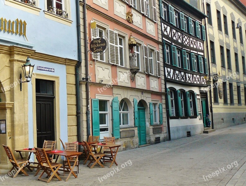 Bamberg Historic Center Architecture Street View Row Of Houses