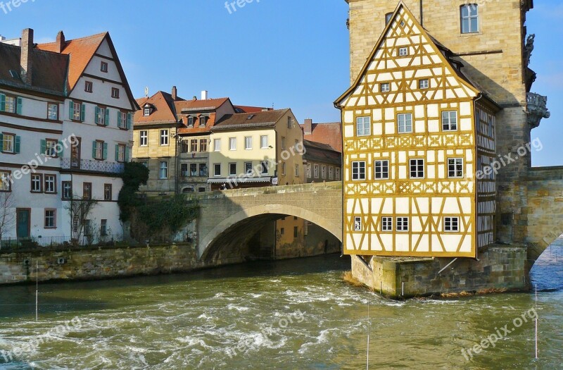 Bamberg Town Hall City View Rottmeister Cottage Fachwerkhaus Regnitz