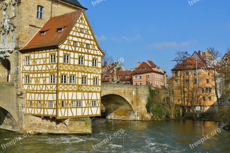 Bamberg Town Hall City View Rottmeister Cottage Fachwerkhaus Regnitz