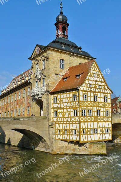 Bamberg Town Hall City View Rottmeister Cottage Fachwerkhaus Regnitz