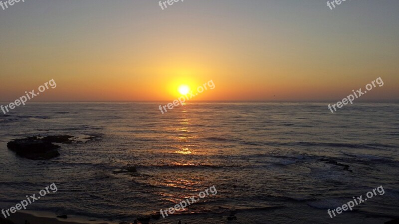 La Jolla Sunset Sunset Ocean California Pacific