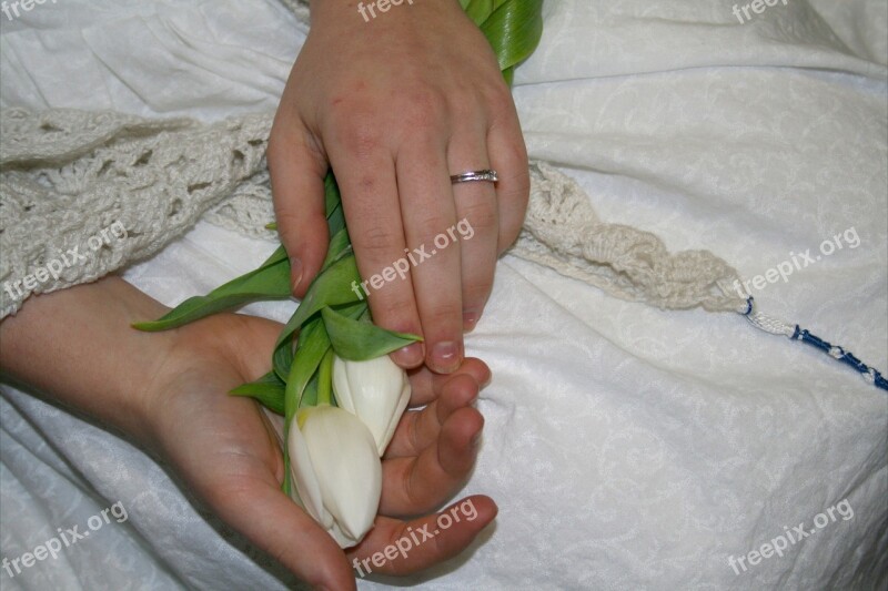 Tulips Hands Wedding Flower Bouquet