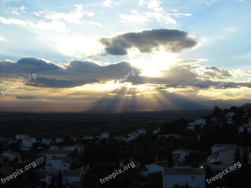 Sunset View Landscape Sky Abendstimmung