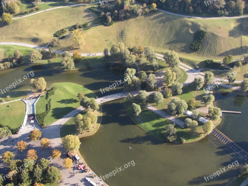 Munich Park Aerial View Olympic Park Nature