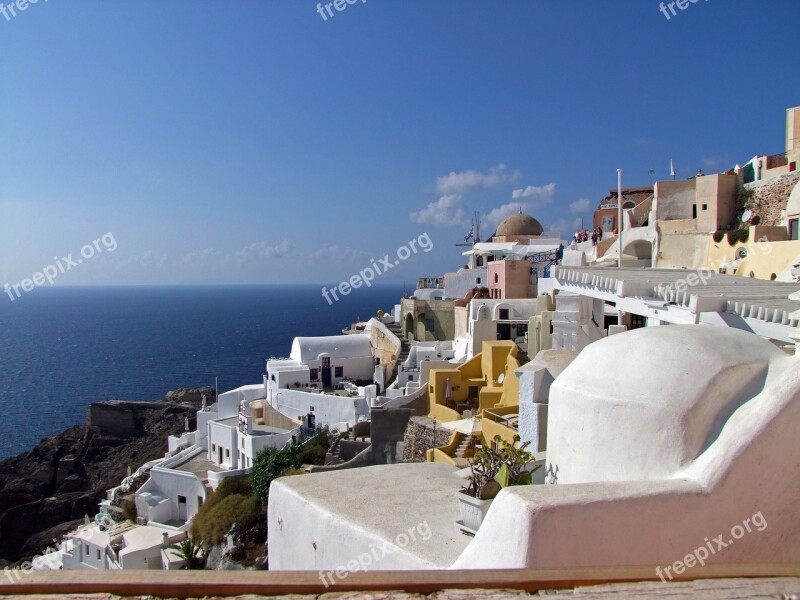 Crater Rim Houses Cycladic Style Santorini Oia