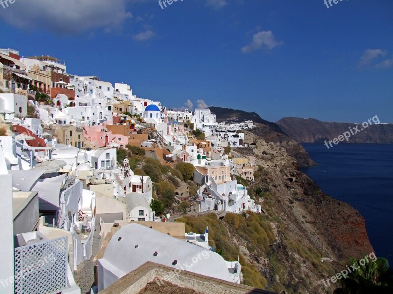 Crater Rim Houses Cycladic Style Santorini Oia