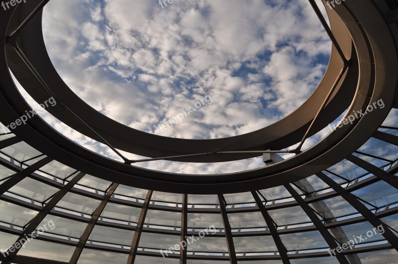 The Dome The Bundestag Sky Clouds Glass