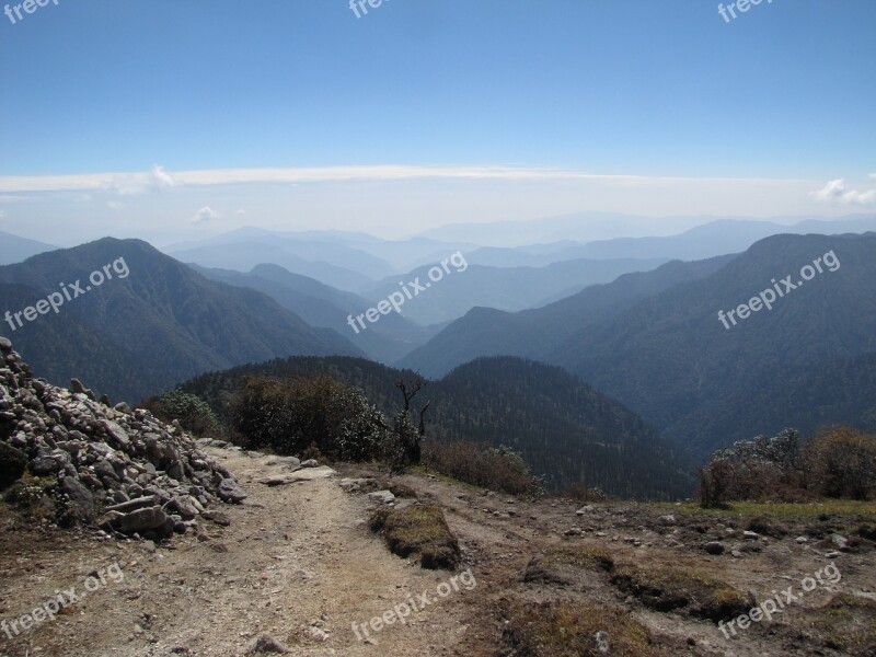 Horizon Trail Mountain Sky Fog