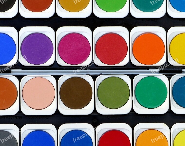 Color Colorful Watercolour Regulation Paint Boxes