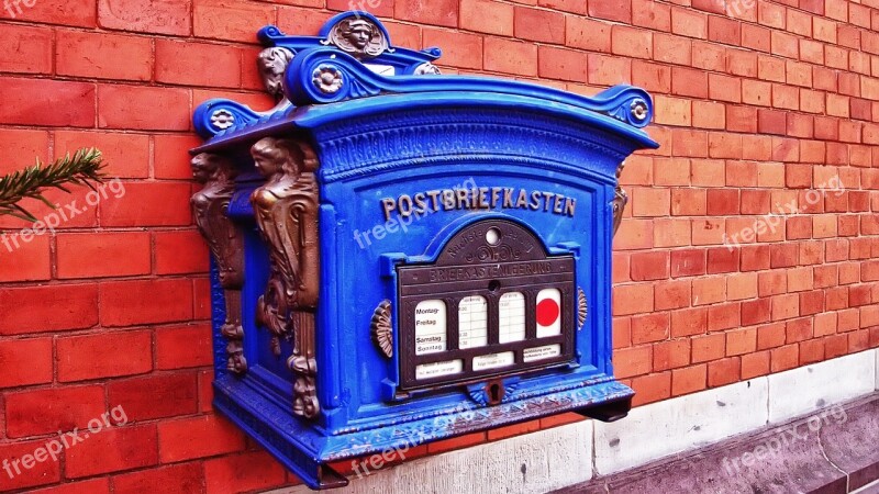 Mailbox Post Blue Blacksmithing Free Photos