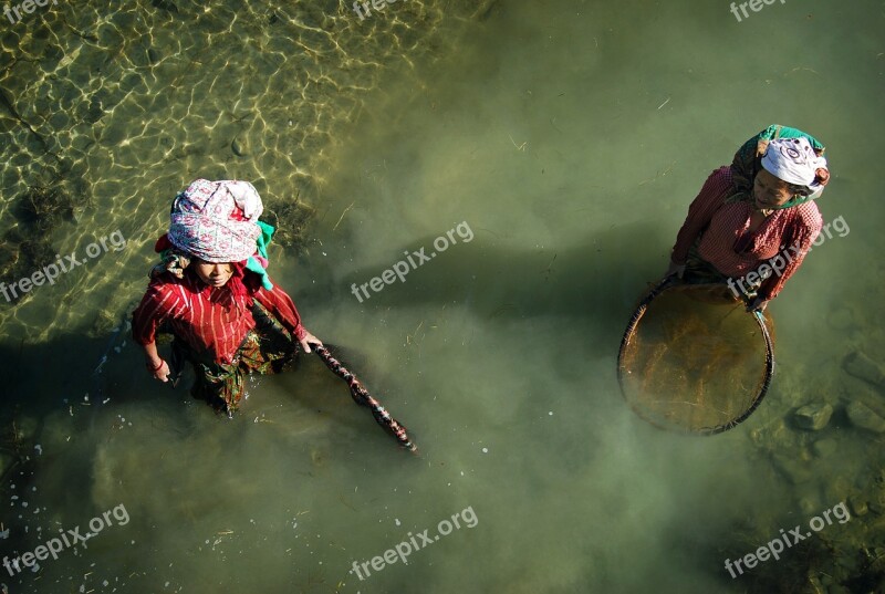 Fishing Women Nepal River Network