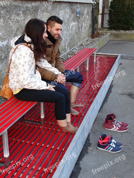 Foot Bath Couple Together Rest Enjoy