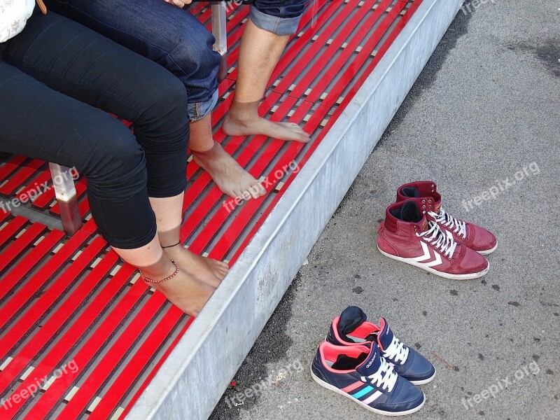 Foot Bath Couple Together Rest Enjoy