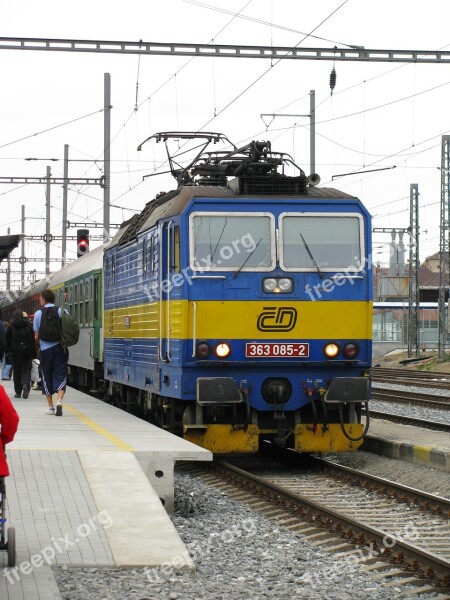 Railway Electric Locomotive Passenger Train Public Means Of Transport South Bohemia