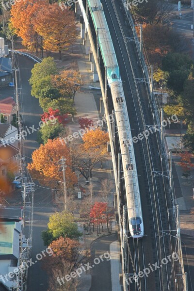 Fukushima Bullet Train Autumn Autumnal Leaves 烏ヶ崎