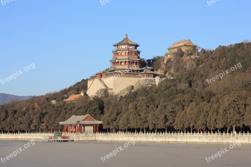 Summer Palace Beijing Winter Ice China