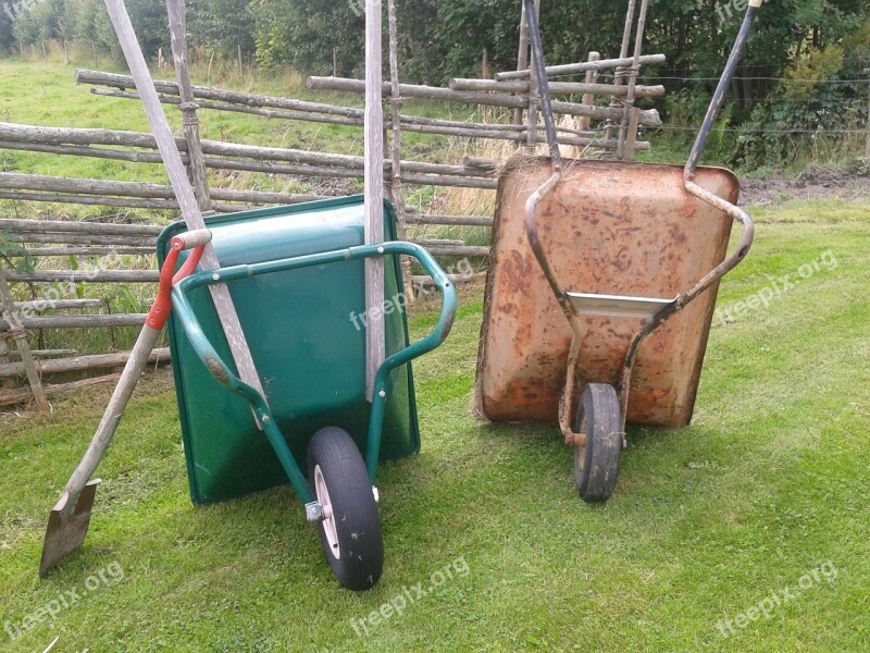 Wheelbarrow The Garden Farm Shovel Garden Lawn