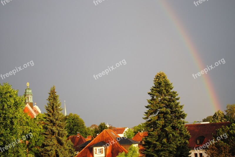 Altötting Thunderstorm Rainbow Abendstimmung Natural Phenomenon