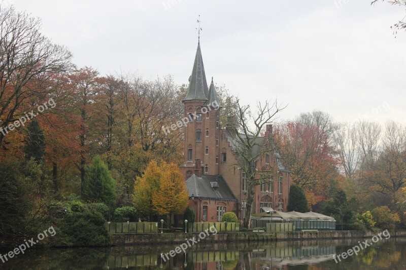 Medieval Canal Brugge Belgium Building