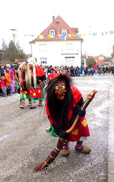 Strassenfasnet Wooden Mask Straw Shoes The Witch Free Photos