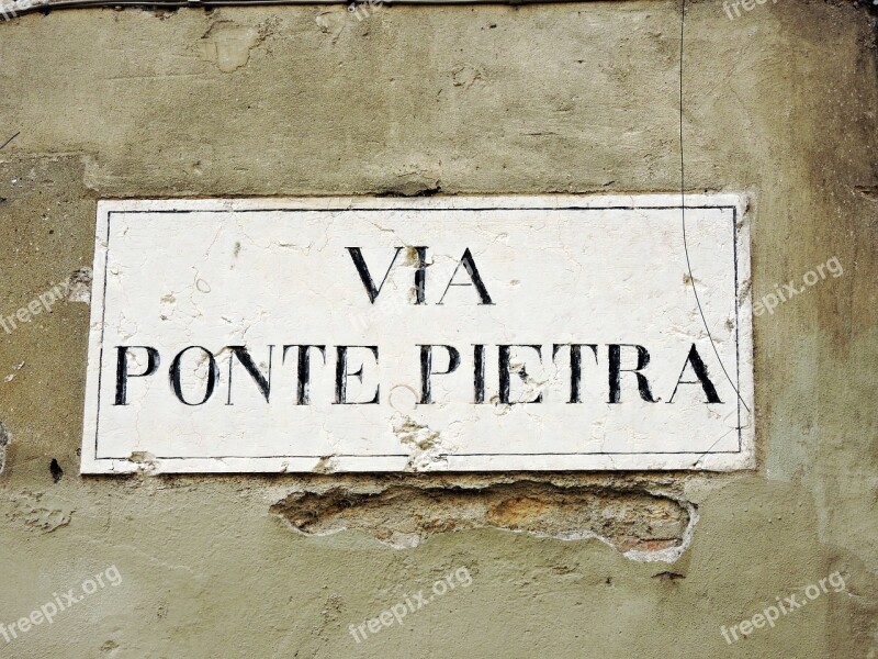 Cartel Via Stone Bridge Italy Free Photos