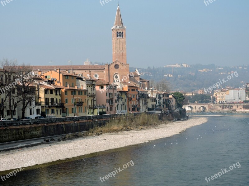 Verona River Adige Landscape Church