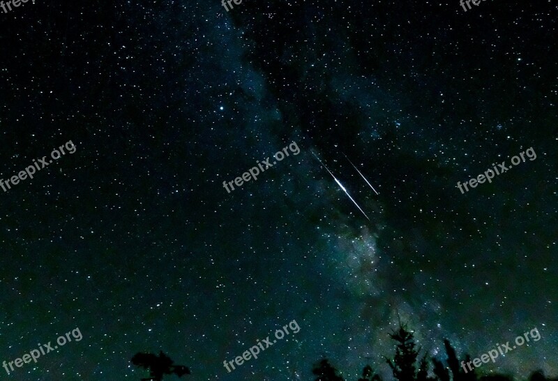 Shooting Stars Milky Way Night Star Perseids