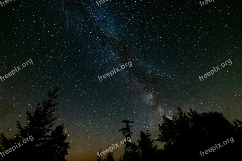 Milky Way Shooting Star Starry Sky Night Long Exposure