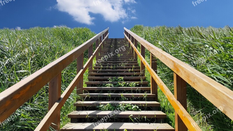 North Sea Stairs Wood Stairs Holidays Beach