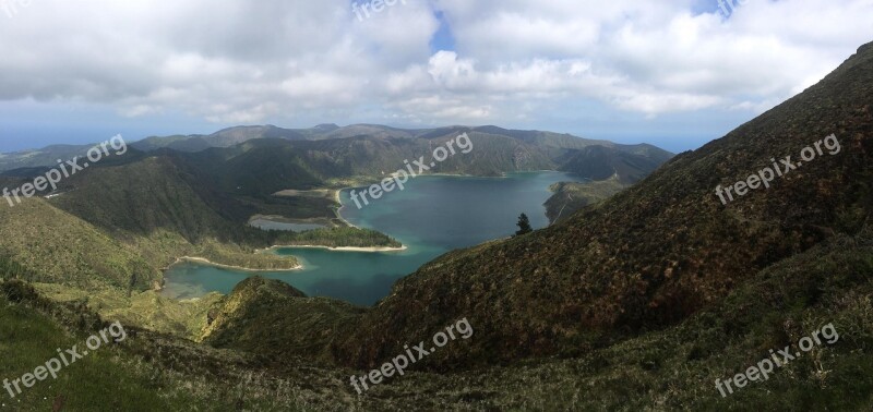 Azores Lake Water Nature Landscape