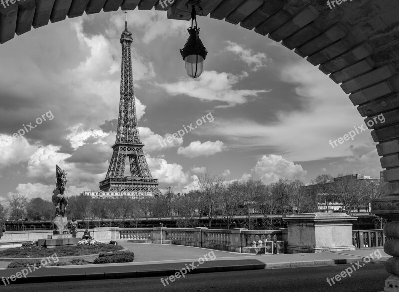 Tower Eiffel Paris Seine Bridge