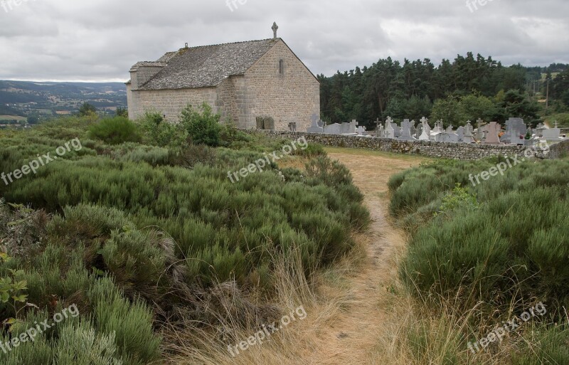 France Lozere Chapel Cemetery Granite