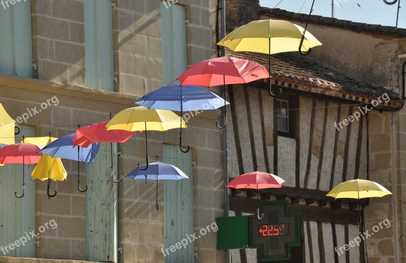 Umbrellas Village Street Sun Free Photos