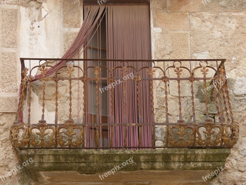 Abandoned Balcony Curtain Rural Architecture