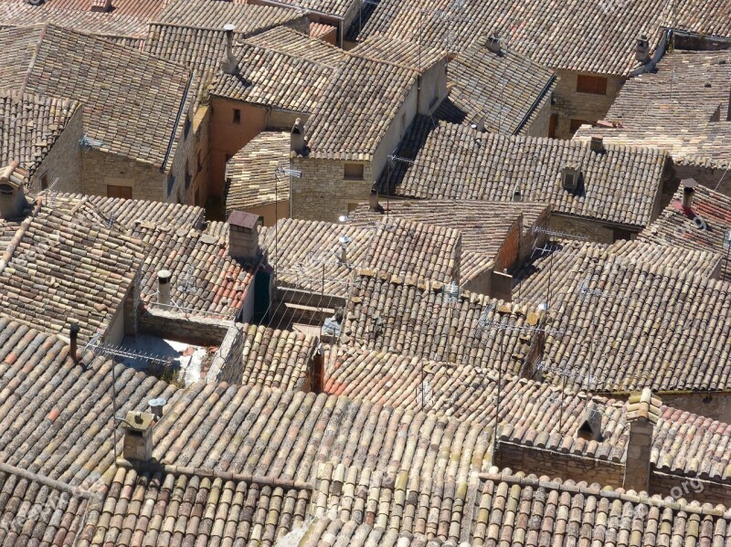 Roofs Arab Tiles People Guimerà Texture