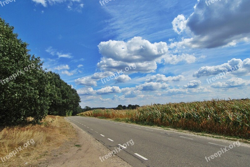 Clouds Heat Wave Dry Cornfield Landscape