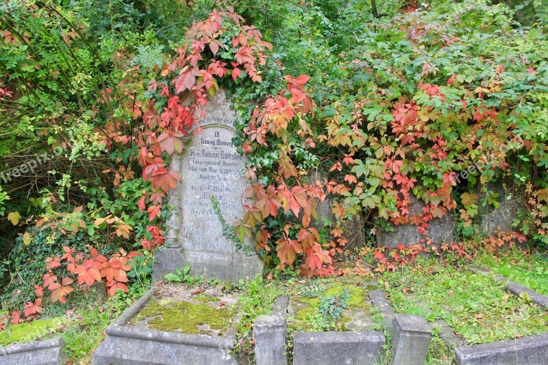 Graveyard Fall Autumn Headstone Colors