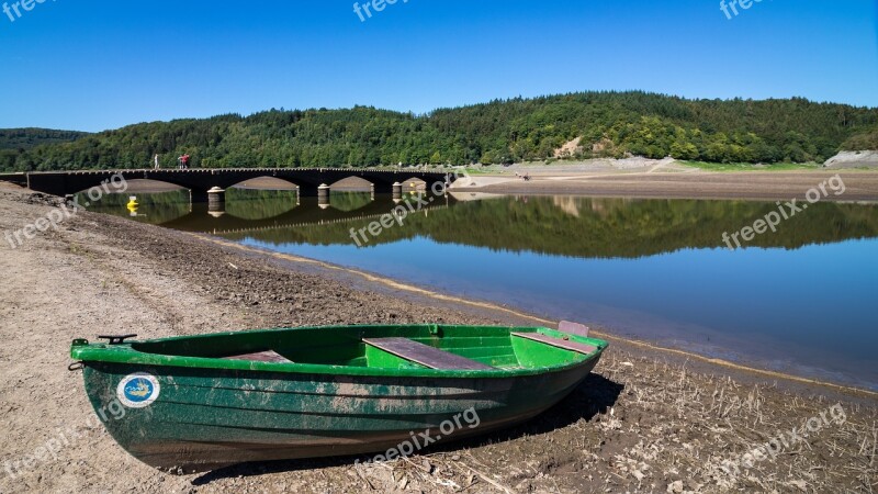 Edersee Boat Bridge Asel Lack Of Water