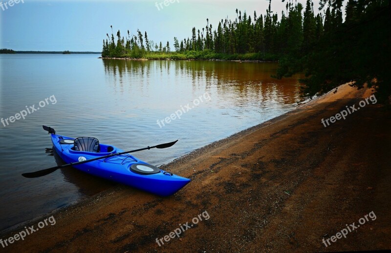 Kayak Landscape Nature Lake Water