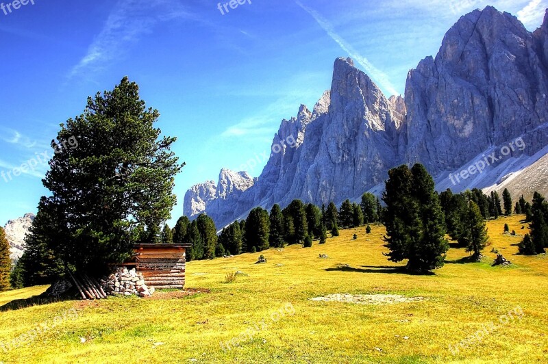 Dolomites Geisler Odle Mountain Nature