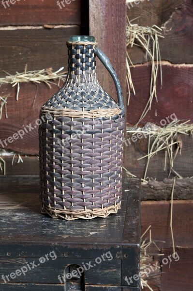 Jug Wine Glass Alcohol Wicker