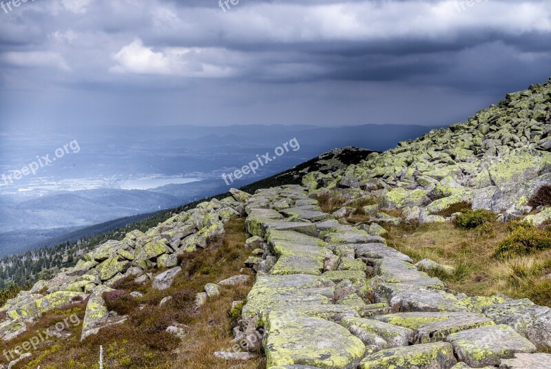 Mountains Clouds Krkonoše Giant Mountains Holidays Wandering