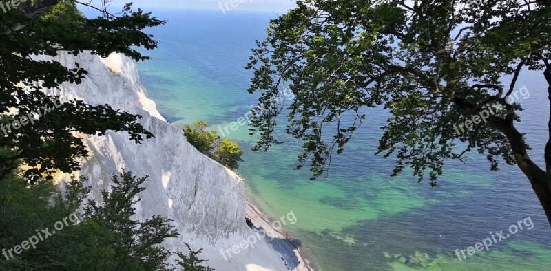 Blue Turquoise Sea Cliff Denmark