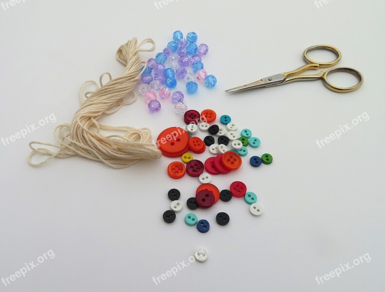 Crafting Sewing Thread Scissors Buttons