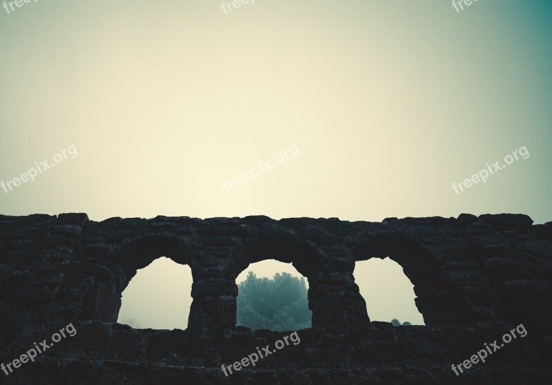 Wall Picture Window Stone Architecture Old