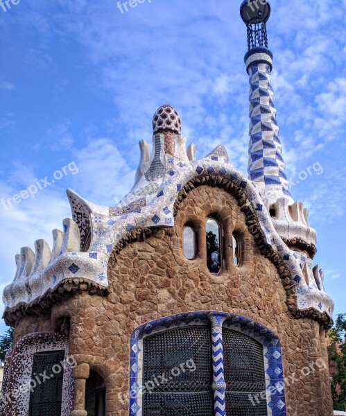 Park Guell Gaudi Architecture Barcelona Catalonia