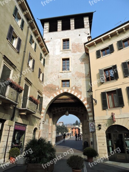 Verona Entrance Torre Bridge Stone