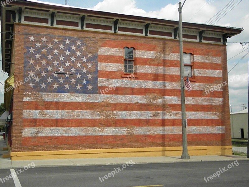 American Flag Old Glory Building Art Free Photos