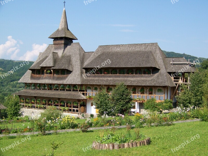 Romania Barsana Monastery Bell Tower Free Photos